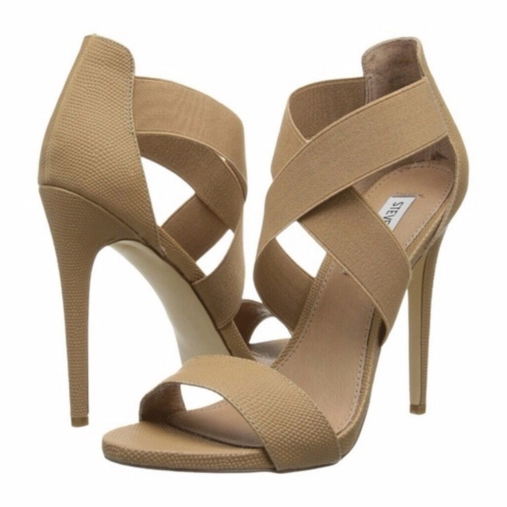 1DAY*Steve Madden Maarla sandals heels beige nude